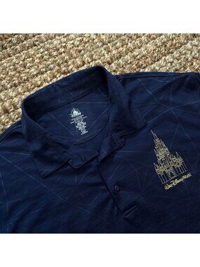 2025 Disney Parks Spaceship Earth Polo Shirt With Castle Logo 3XL